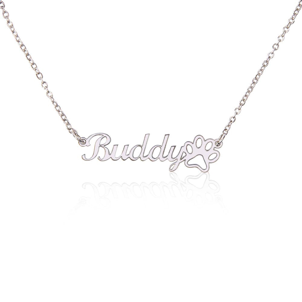 Paw Print Custom Name Necklace
