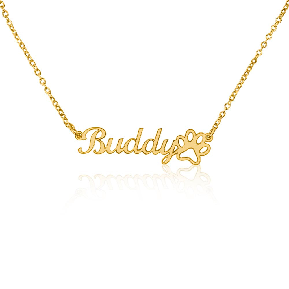 Paw Print Custom Name Necklace
