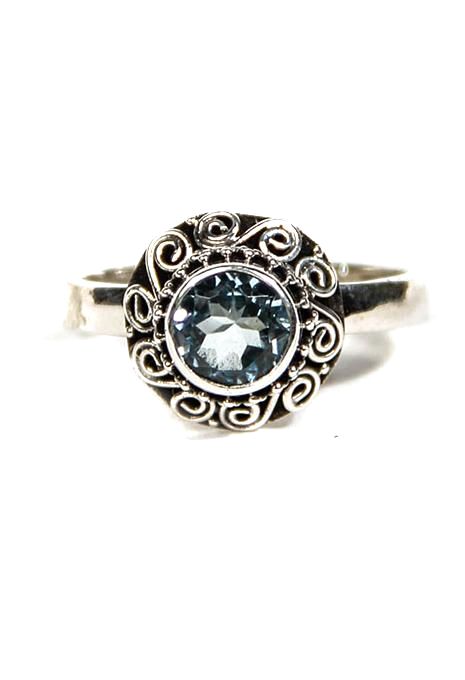 Blue Topaz Ornate Ring