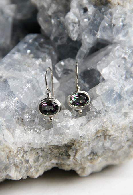 Faceted Mystic Topaz Earrings