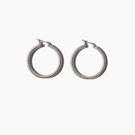 Faceted Sterling Hoops