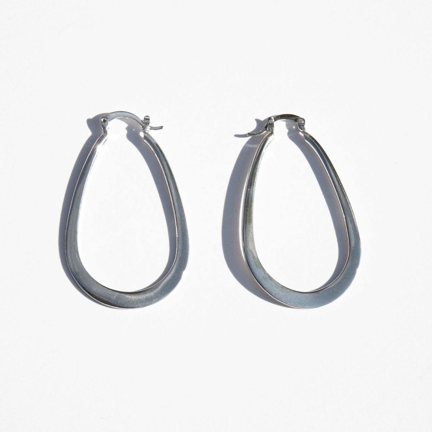 Sterling Silver Tear Drop Hoops