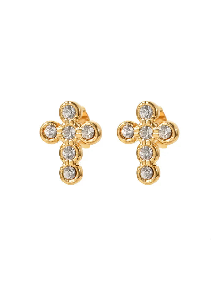 Pave Cross Studs