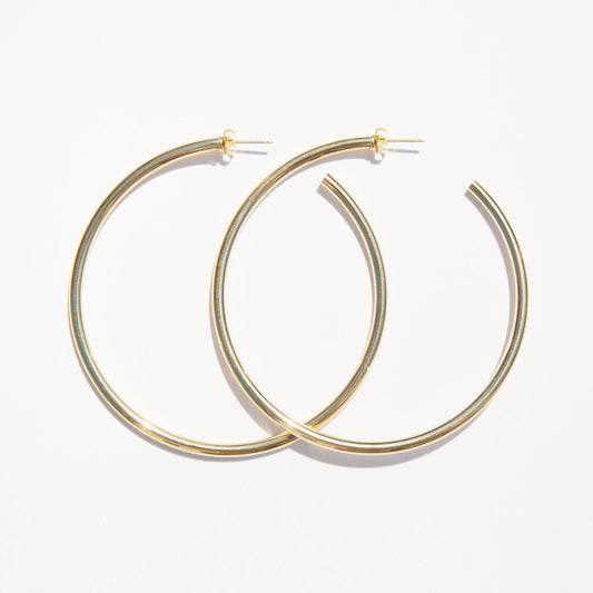Laura Lombardi Brass XL Classic Hoop Earring