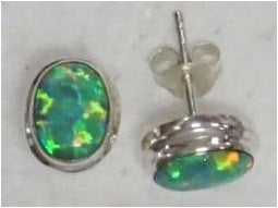 Earrings Studs Oval Simple Opalite