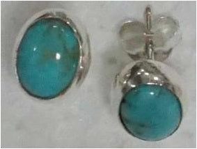 Earrings Sutds Oval Simple Turquoise