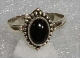 Ring Oval Dot Set Black Onyx Size 6