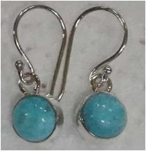 Earrings Round Simple Turquoise