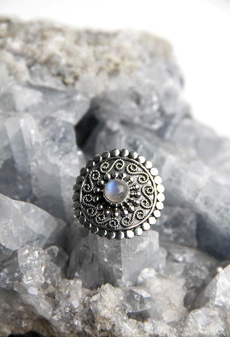 Round Moonstone Ring