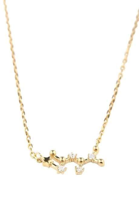 Zodiac Constellation Gold Plated Necklace